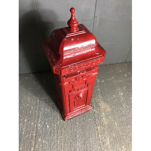 65 - A traditional Belgium red post box 110cm high