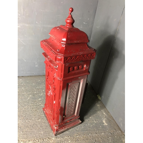 65 - A traditional Belgium red post box 110cm high