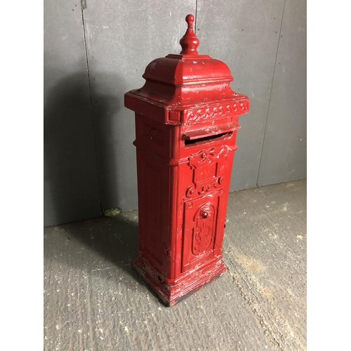 65 - A traditional Belgium red post box 110cm high