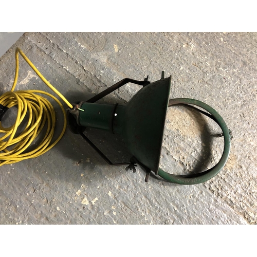 70 - A green industrial light fitting