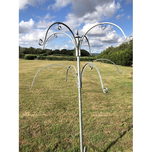 9 - A galvanised 8 branch garden display stand