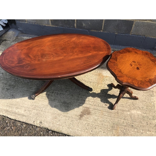 126 - Two reproduction mahogany coffee tables