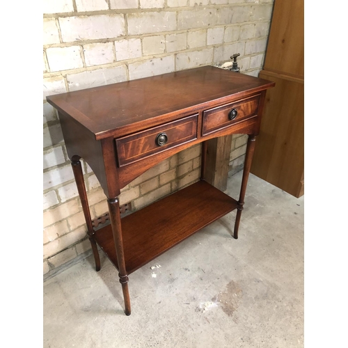 163 - A Repro two drawer hall table