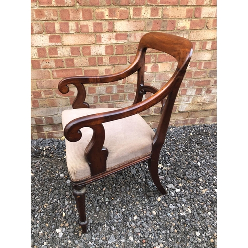 176 - A victorian Mahogany bar back office desk chair