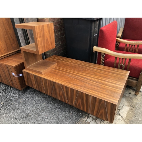 187 - A set of three modern sideboard units together with a matching shelf (one hinder broken)