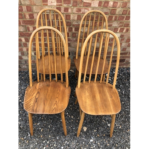 205 - A set of four Elm stick back chairs by priory furniture