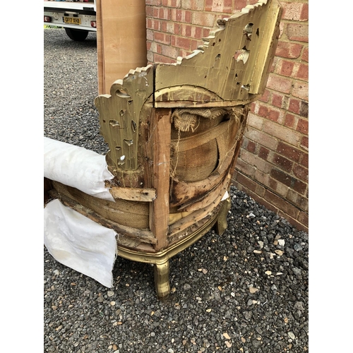 207 - A gold gilt throne chair for restoration