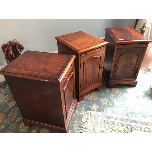 259 - A set of three mahogany reproduction bedside chests