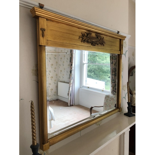 263 - A large gold gilt overmantle mirror 100x84