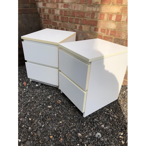 286 - A pair of modern white Ikea two drawer bedsides