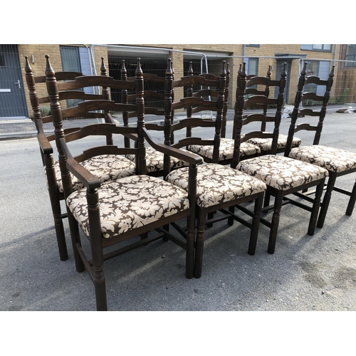 317 - A set of six ladderback dining chairs by younger