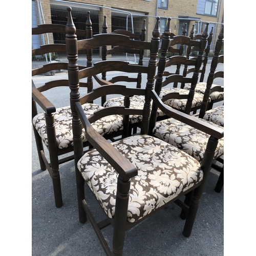 317 - A set of six ladderback dining chairs by younger