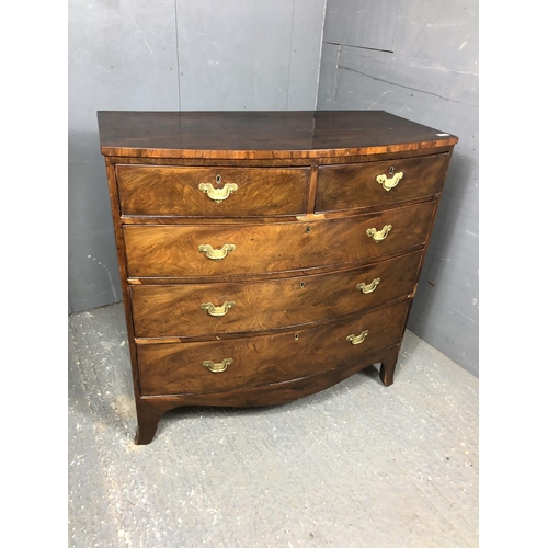 338 - A Victorian Mahogany chest of five drawers 110x50x105