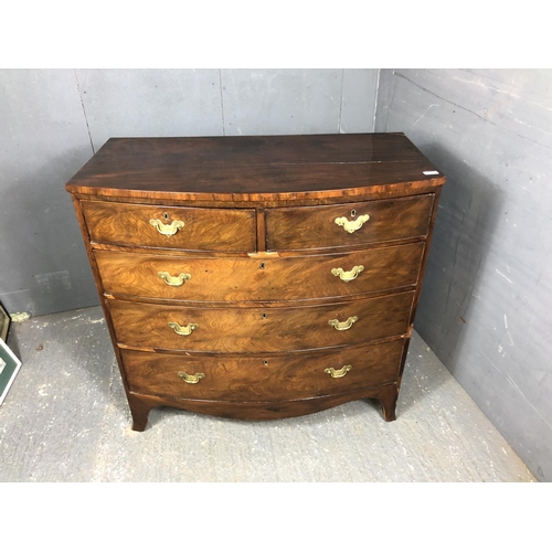 338 - A Victorian Mahogany chest of five drawers 110x50x105