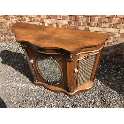 363 - A Victorian mahogany chiffonier with mirror and fretwork doors