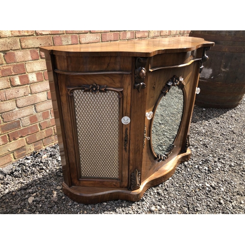 363 - A Victorian mahogany chiffonier with mirror and fretwork doors