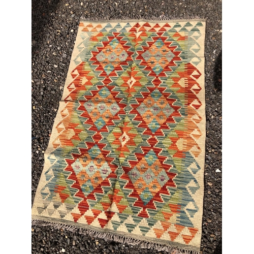 381 - A chobi Kilim rug 122x80