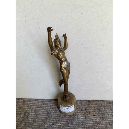 434 - Art Deco figure on marble base, 21cm high