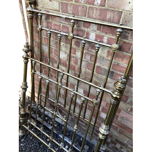 46 - A single brass and iron bed frame