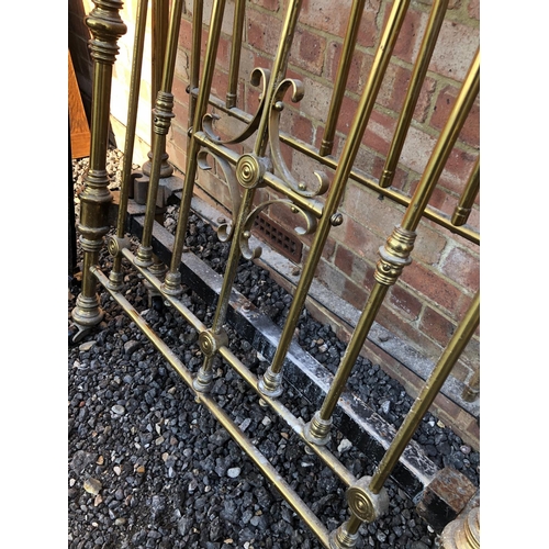 46 - A single brass and iron bed frame