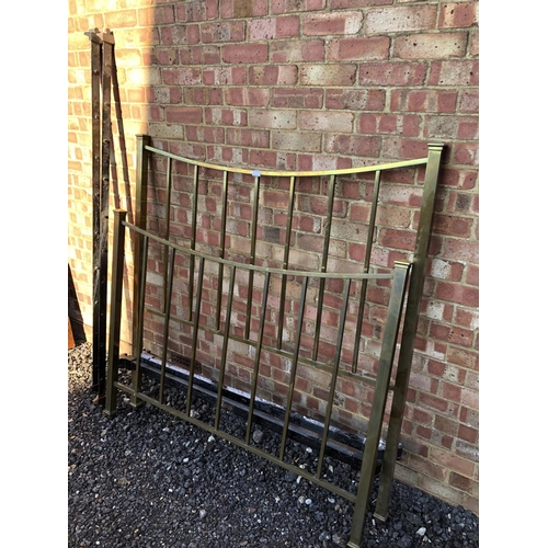 47 - A double brass and iron bed frame