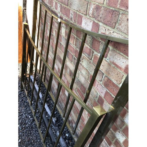 47 - A double brass and iron bed frame