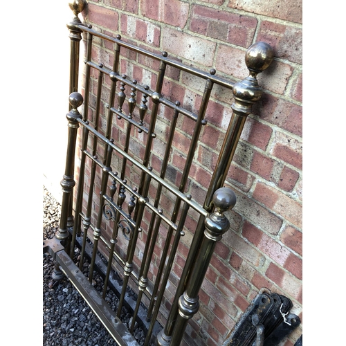 48 - An antique brass and iron bed frame