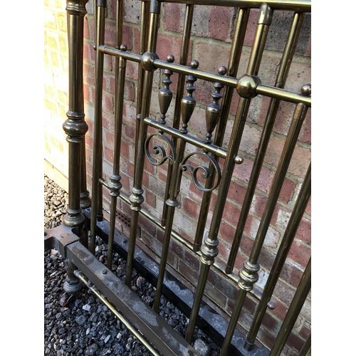 48 - An antique brass and iron bed frame