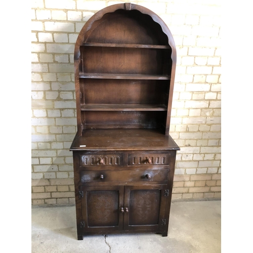 61 - An old charm style oak dresser 80x43x170