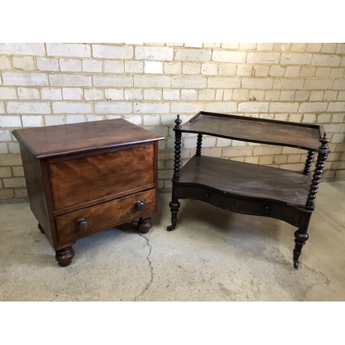 62 - A Victorian Mahogany commode together with a rosewood Whatnot