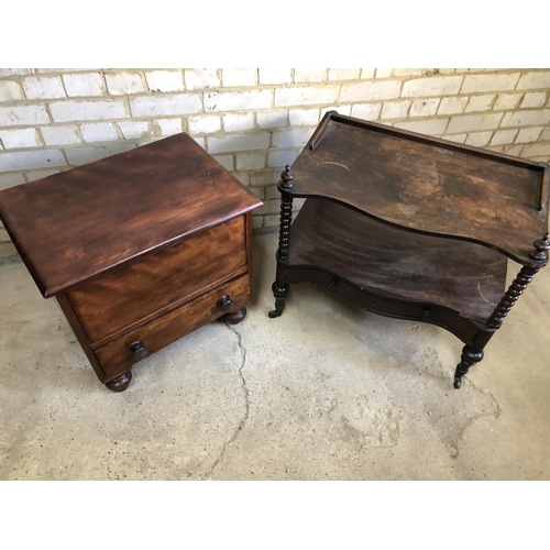 62 - A Victorian Mahogany commode together with a rosewood Whatnot