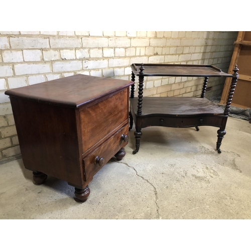 62 - A Victorian Mahogany commode together with a rosewood Whatnot