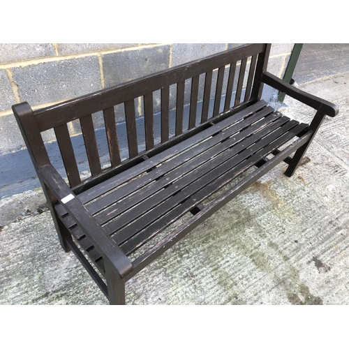 94 - Brown painted hardwood garden bench