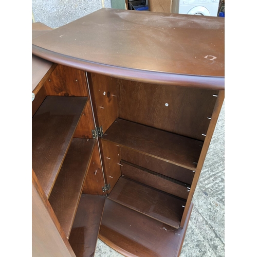 98 - A mahogany open fronted bookcase together with a hideaway bookcase