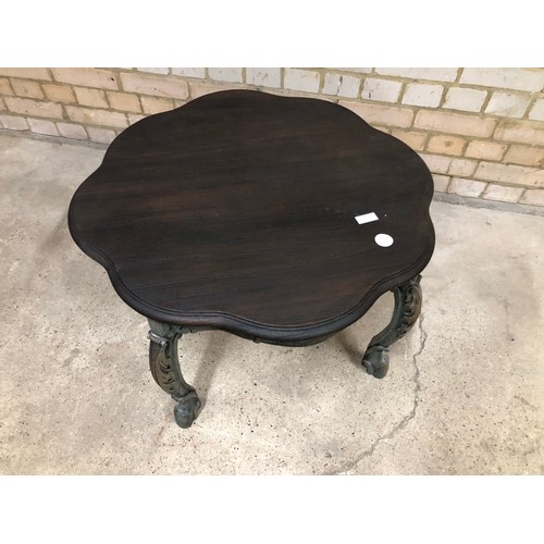 59 - A blue painted French coffee table