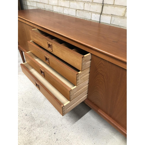 11 - A mid century Danish teak sideboard designed by H W Klein for Bramin 223x45x80