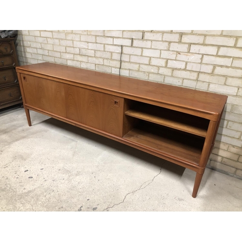 11 - A mid century Danish teak sideboard designed by H W Klein for Bramin 223x45x80