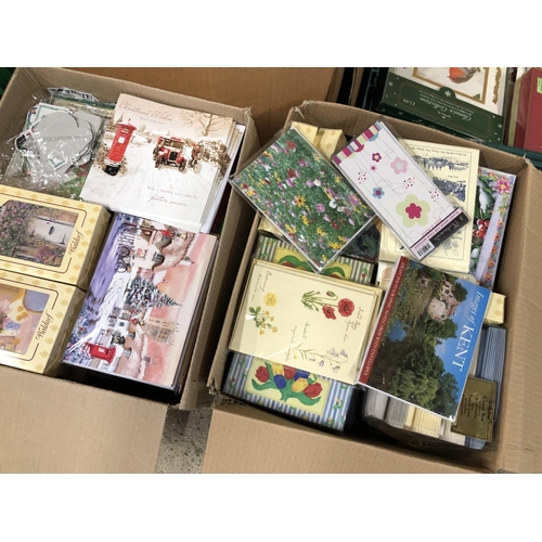 46 - A huge quantity of new Xmas and other greetings cards contained in 6 boxes