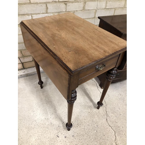 52 - A small reproduction chest of four drawers together with a reproduction sofa table and a single draw... 