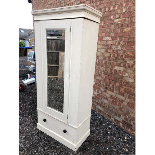 39 - A white painted pine single door wardrobe