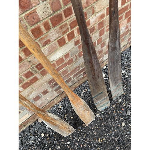 149 - Two pairs of vintage rowing oars