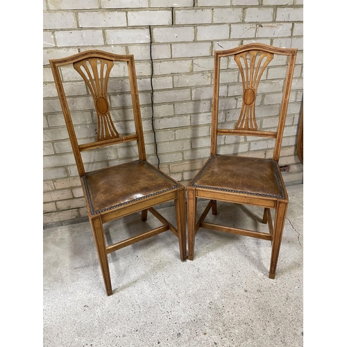 163 - A pair of inlaid satinwood chairs