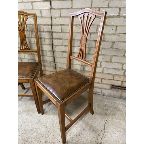 163 - A pair of inlaid satinwood chairs