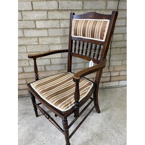 172 - An inlaid mahogany chair
