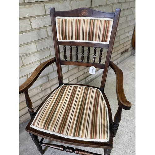 172 - An inlaid mahogany chair