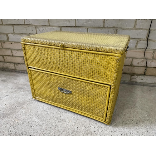 173 - A mid century yellow work box