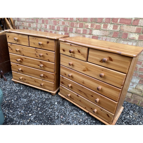 181 - A pair of pine chest of six drawers