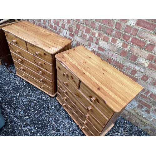 181 - A pair of pine chest of six drawers