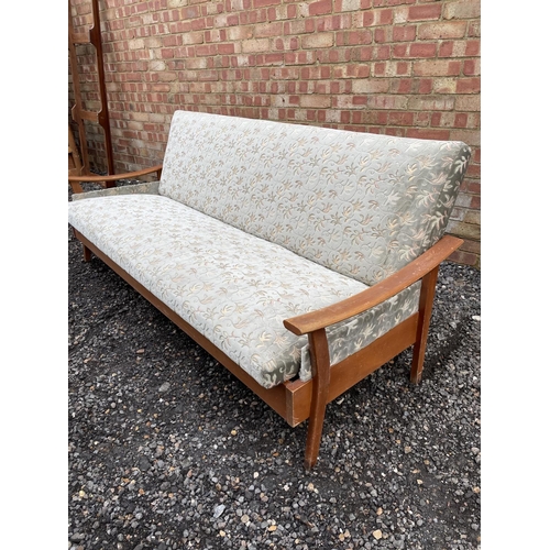 190 - A Danish style teak framed reclining daybed