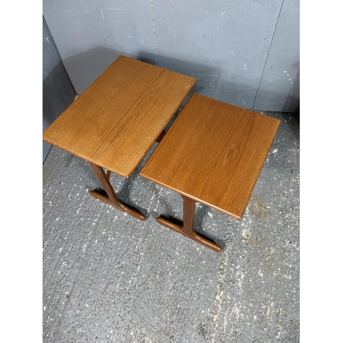 2 - A teak nest of two tables